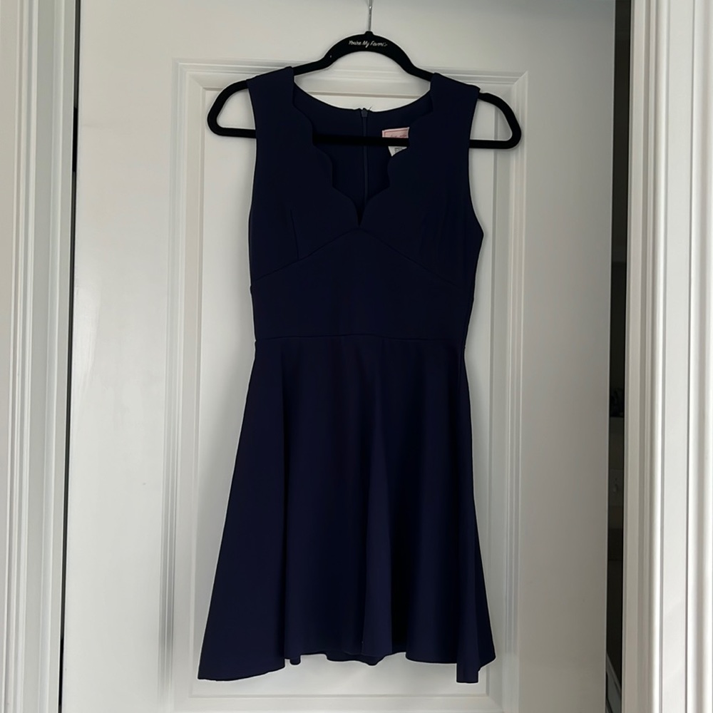 Gently used navy formal mini dress! Size S